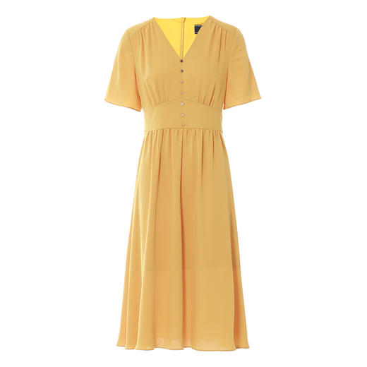 EITIE爱特爱夏季新款V领显瘦纯色百搭洋气收腰连衣裙7407146 商品图5