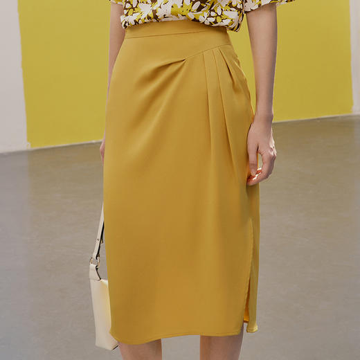 EITIE爱特爱夏季新款时尚气质高腰裙摆开叉半身裙7406108 商品图4
