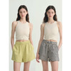 MAISON CECILE牛油果绿/条纹桑蚕丝花苞短裙裤 商品缩略图0