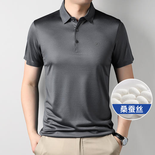 【Q】【桑蚕丝】【DWP】大依优型大码高品质短袖Polo衫翻领加肥加大男士大号弹力透气舒适 商品图6
