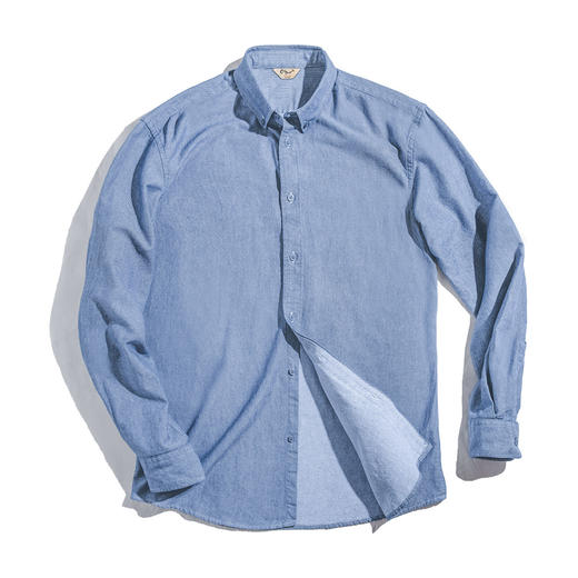 工装优选复古磨毛长袖薄衬衫牛津纺纯棉休闲外穿衬衣打底衫男春 商品图4