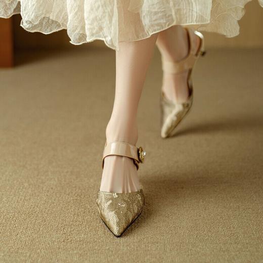 【预售5天】法式复古田园风，后空包头凉鞋高跟鞋DB&M5913 商品图4