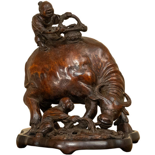 清 竹雕童子牧牛摆件 商品图5