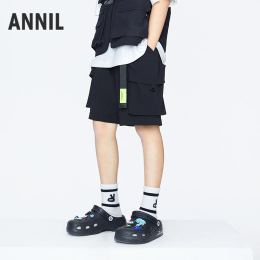 男童弹力运动裤中裤BLUE新款安奈儿童装实体店同款AB426665 商品图1