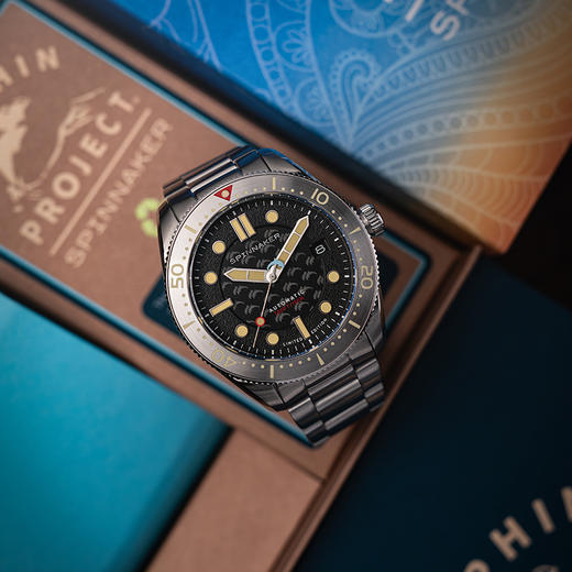 新款SPINNAKER三角帆海豚保护限量自动机械手表男士夜光潜水5129 商品图4