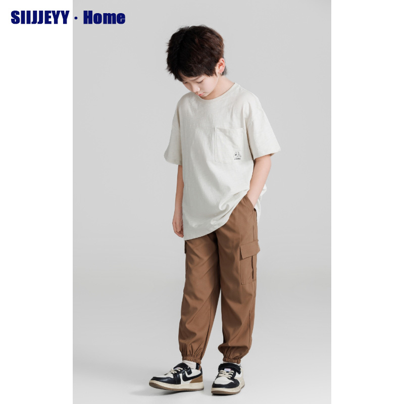 【特价清仓】【两件起拍，加入购物车满减到手59.9两条，一条不发货】【A类品质，100-180cm】春季款儿童工装裤中大童休闲运动长裤可亲子多口袋束腿工装裤