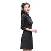 AHM-9843新中式黑色旗袍裙夏季新款小个子年轻款复古改良古风连衣裙 商品缩略图4