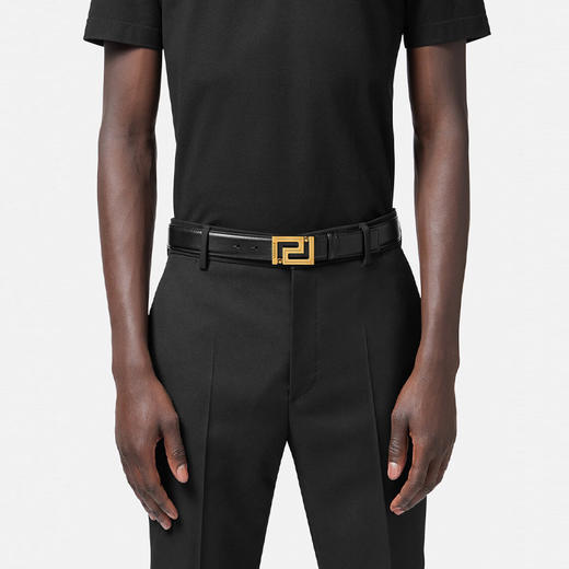 VERSACE 范思哲 男士Greca搭扣皮革腰带 黑色 1012399 DVTP1 1B00V 商品图2