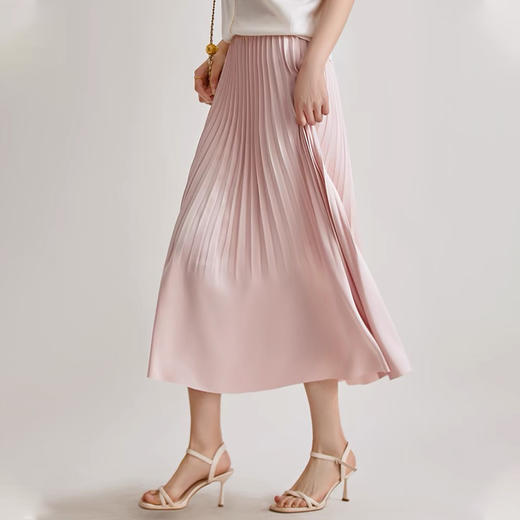 AVANN鱼尾百褶裙/缎面A字裙/印花半裙/缎面提花阔腿裤 商品图0