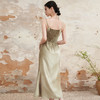 简约设计感缎面吊带裙女夏季国风晕染平领聚褶收腰连衣裙V1341040 商品缩略图4