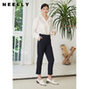 NEELLY纳俪商场同款西装裤女秋季新款下开叉设计直筒哈伦裤百搭N22074H04412 商品缩略图0