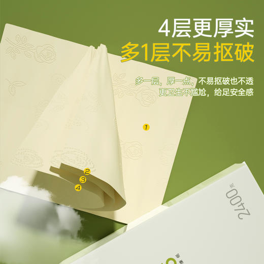 无染WURO竹纤维大克重无芯卷纸24卷 商品图2