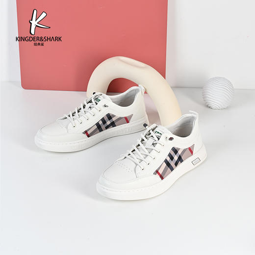 经典鲨春季新款男士韩版时尚拼色一脚蹬平底休闲鞋跑步鞋KW266-D14021 商品图0