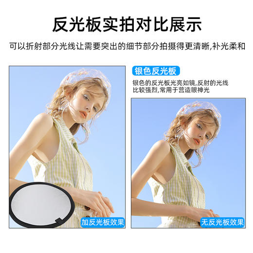 30cm2合1反光板 小型迷你二合一金银折叠补光板 商品图2