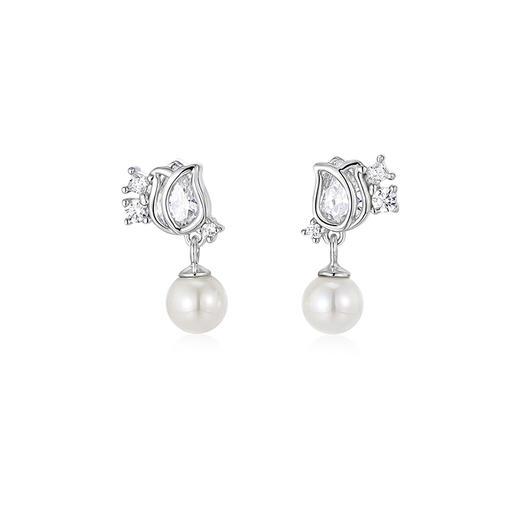 KADER卡蒂罗 在逃公主系列 流光郁金香耳钉 925银优雅花朵造型温柔春日设计耳饰 梦幻吸睛约会配饰 情人礼盒520 商品图0