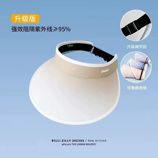 【外出旅行，加宽12cm大帽檐】夏日时尚必备！空顶遮阳，防晒护肤。女孩们的沙滩party必备：可折叠调节渐变空顶防晒帽。升级版加宽帽檐SPF50+，显瘦小脸渐变色设计，让你美丽绝伦！ 商品图5