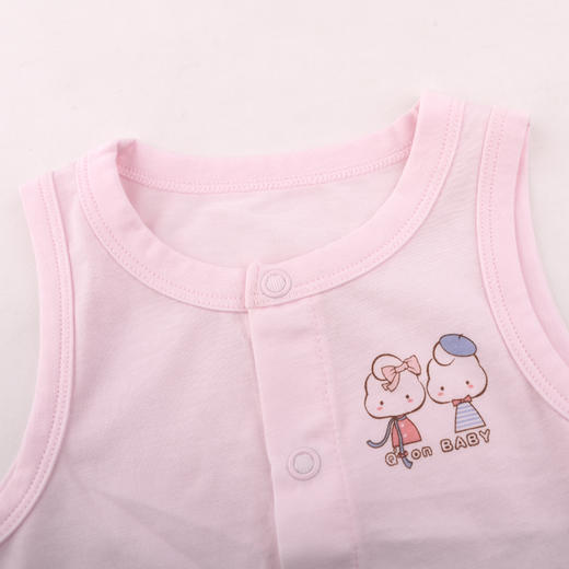 棉果果夏季男童女童背心开裆连体衣连身衣哈衣M201725419228 商品图5