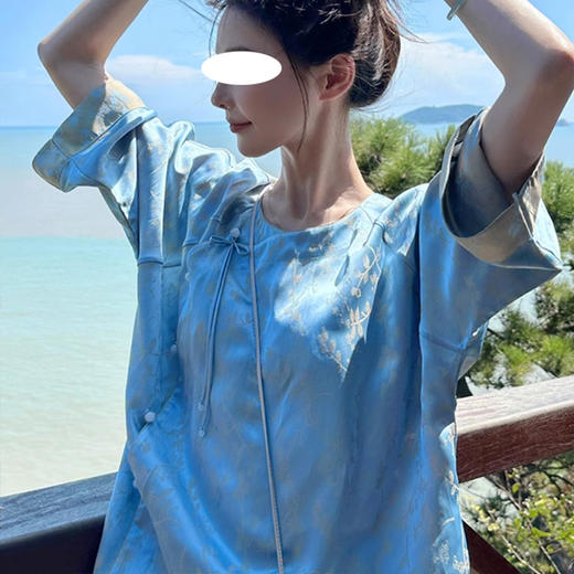 裁缝学苑AQ265茶系唐装汉服新中式国风缎面上衣纸样女装服装打板 商品图3