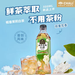 【新品上市】CHALI 栀香茉莉白茶无糖茶饮料500ml 15瓶/箱