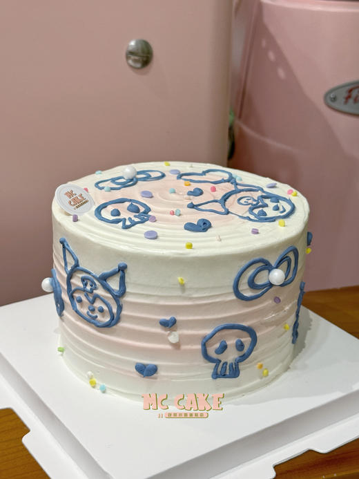 库洛米线条简笔画手绘蛋糕 商品图0