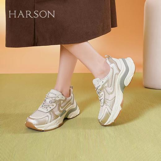 【HARSON】  B3F  |  哈森2024新款时尚潮流拼色厚底休 闲运动老爹鞋HC241601 商品图3