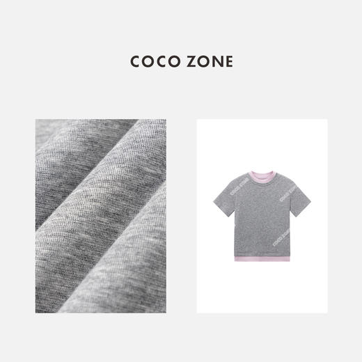 COCO ZONE2024夏季时尚气质撞色圆领套头T恤短袖上衣CC1A0563 商品图2