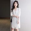 CC13-6822夏季防晒衣女2024新款宽松白色洋气休闲中长款垂感透气冰丝上衣薄 商品缩略图0
