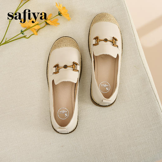 Safiya/索菲娅 2023秋新款外穿一脚蹬休闲编织平底渔夫鞋 SF33112423 商品图4