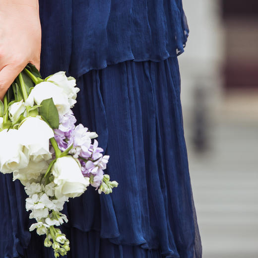 【林栖设计小店】蓝印花系列连衣裙蓝印花布传统拼真丝蛋糕长裙女1942269 商品图4