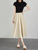 【专属特价】熙世界纯色a字半身裙夏2025新款百搭赫本风中长款伞裙高腰裙子 商品缩略图4
