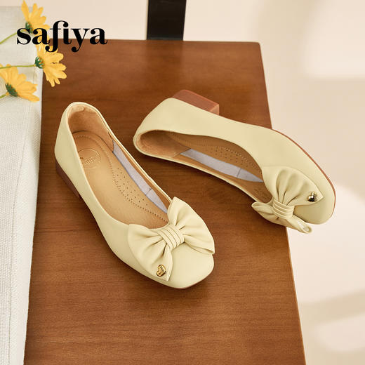 Safiya/索菲娅2023春季新款软底低跟蝴蝶结百搭休闲浅口单鞋SF31111408 商品图4