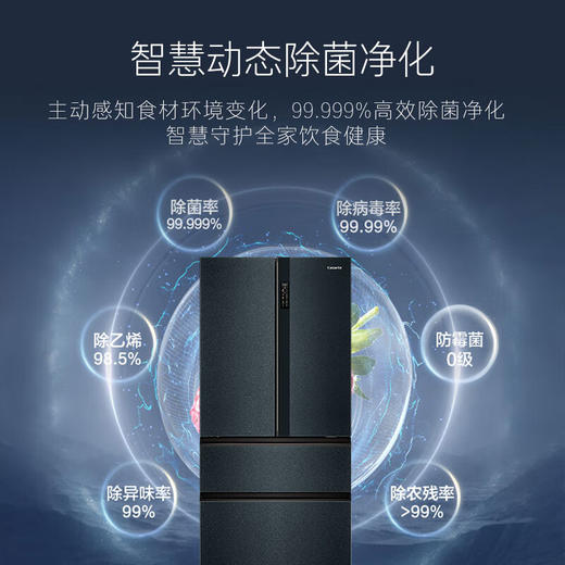 卡萨帝天成633升零嵌细胞级养鲜MSA控氧保鲜科技双重除菌净化彩晶多门冰箱BCD-633WLCFDA4A5U1 商品图3
