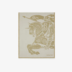 BURBERRY 巴宝莉 男女通用马术骑士徽标羊毛混纺围巾 米色 8083295 B7311