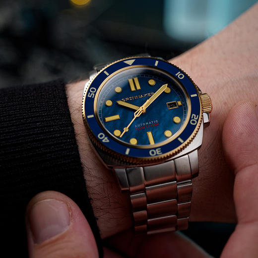 新款SPINNAKER三角帆天然贝母盘自动机械手表限量版夜光防水5106 商品图2