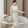 AHM-6815中国风复古改良旗袍裙夏季新款高级感气质优雅连衣裙披肩套装 商品缩略图2