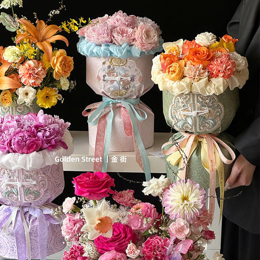 新中式云肩纸（5套10张）含云锦刺绣贴 商品图0