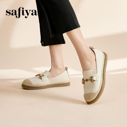 Safiya/索菲娅 2023秋新款外穿一脚蹬休闲编织平底渔夫鞋 SF33112423 商品图1