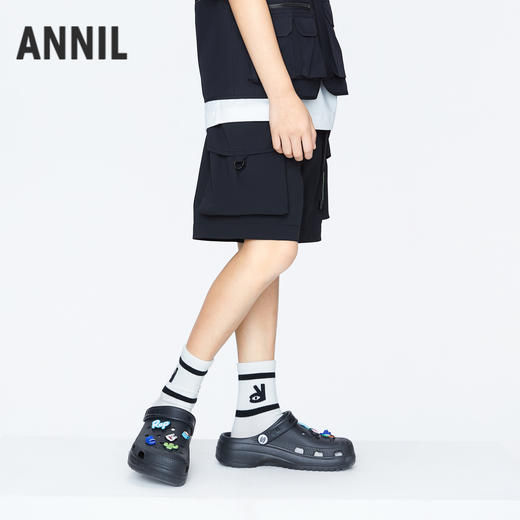 男童弹力运动裤中裤BLUE新款安奈儿童装实体店同款AB426665 商品图2