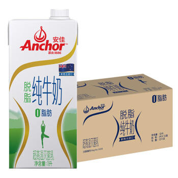 安佳（Anchor）脱脂牛奶 3.6g蛋白质牛奶 新西兰原装进口草饲1L*12盒 商品图3