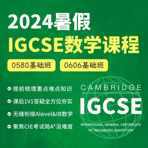 2024年暑假 IGCSE数学课 商品图0