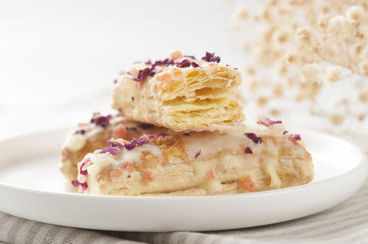 玫瑰味塔塔酥 口感千层酥脆 门店热卖 【单个高透卷膜包装】 保质期180天【国潮点心系列】 商品图7