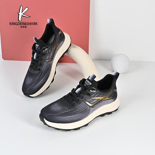 经典鲨2024年夏季新款男士韩版时尚拼色休闲运动鞋跑步鞋KW10-D14031 商品图0
