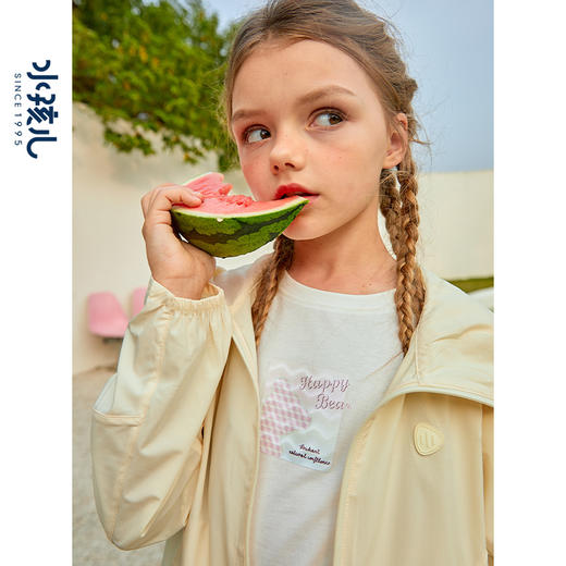 水孩儿童装夏季新款女童防晒外套轻薄柔软长袖拉链衫时尚拼色薄外套 商品图7