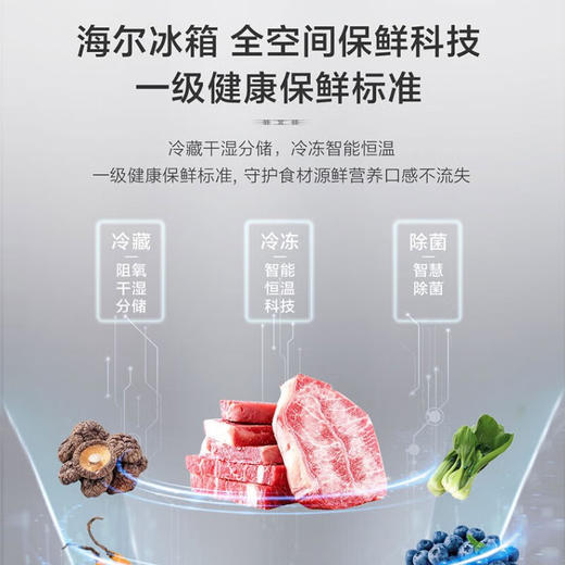 海尔517升超薄零距离自由嵌入式全空间保鲜科技十字对开门一级变频风冷无霜家用电冰箱 T型四门 BCD-517WGHTD1BW9U1 商品图4