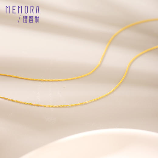 素链 黄色18k金滑珠调节肖邦链女素金链经典百搭锁骨链MEMORA诗普琳KNE02001（线上专供） 商品图2