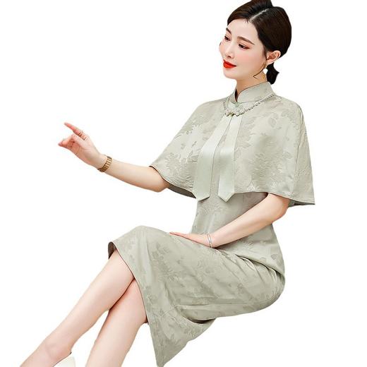 AHM-6815中国风复古改良旗袍裙夏季新款高级感气质优雅连衣裙披肩套装 商品图4