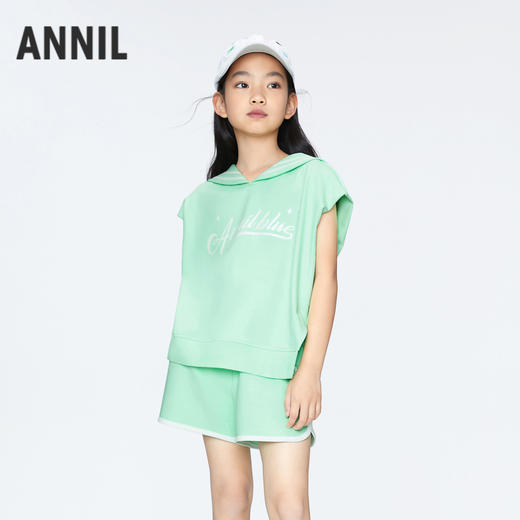 女童酷飒海军领背心上衣BLUE新款安奈儿童装实体店同款AG422616 商品图1