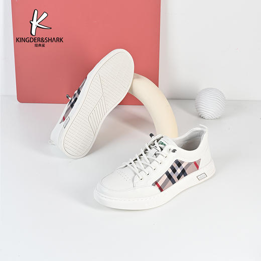 经典鲨春季新款男士韩版时尚拼色一脚蹬平底休闲鞋跑步鞋KW266-D14021 商品图3