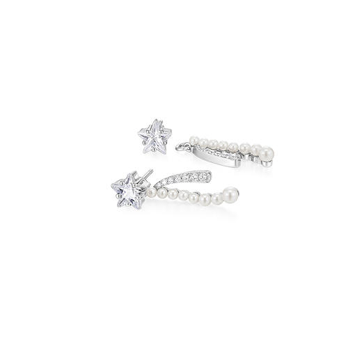 KADER卡蒂罗 璀璨星光耳钉 925银闪耀流星轻奢设计一饰两戴耳饰 轻奢浪漫灵动吸睛约会配饰 送女生 闺蜜 生日礼物 商品图2