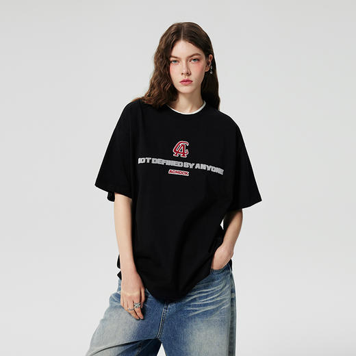 【2024SS新款】潮牌重磅字母印花打底T恤美式高克重圆领短袖男 商品图1